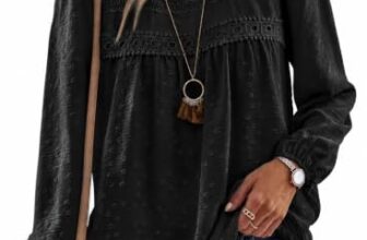 Enqoole Langarmshirt Damen Spitze T Shirt Elegant Oberteile Boho Tunika Top