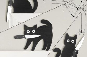 DIYCUT 3 Stück Katzen Deko – Holzdekoration in Form Einer Schwarzen Katze