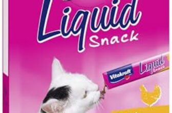 Vitakraft Liquid Snack, Katzen Leckerli, Katzensnack cremig, mit Huhn und Taurin, in einzelnen Sachets, unterstützt die Augen und das Herz (1 Paket mit 6x 15g)