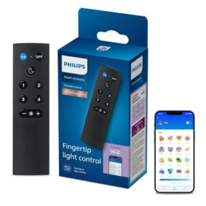Philips Smart Lighting Smart Home-Fernbedienung, Komfortable Steuerung, Dimmen, Anpassbare Tasten, Große Reichweite 15 m, Funktioniert ohne Wi-Fi, Connected by WiZ, 1er Pack