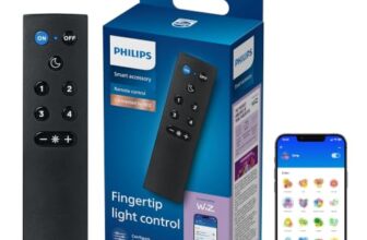 Philips Smart Lighting Smart Home-Fernbedienung, Komfortable Steuerung, Dimmen, Anpassbare Tasten, Große Reichweite 15 m, Funktioniert ohne Wi-Fi, Connected by WiZ, 1er Pack