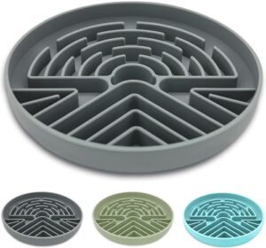 Lesipee Futternapf für große und kleine Hunde, Anti-Erstickungs-Design, mit rutschfester Unterseite, interaktiv, zum langsamen Fressen, aus Silikon, für Welpen und Katzen (beige)