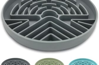 Lesipee Futternapf für große und kleine Hunde, Anti-Erstickungs-Design, mit rutschfester Unterseite, interaktiv, zum langsamen Fressen, aus Silikon, für Welpen und Katzen (beige)