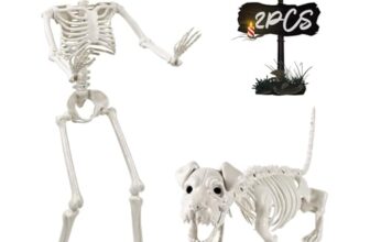 90CM 2 Stück Halloween Ganzkörper Skelett und Hundeskelett Für Dekoration