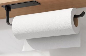 Schwarz KüChenrollenhalter Ohne Bohren Kuchenroller Halter，Selbstklebend Praktisch Rollenhalter Unter Schrank FüR KüChe Aufbewahrung & Organisation KüChenrollenhalter Wand