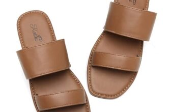 katliu Damen Sandalen Sommer Pantoletten Doppelriemen Braun 41