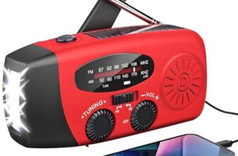 Notfall-Solarradio,Solarbaby Selbstbetriebenes Kurbelradio mit LED-Taschenlampe, SOS-Alarm,AM/FM Wetter Wind Up Radio mit 2000mAh Akku für Notladung von Smartphone,(Rod)