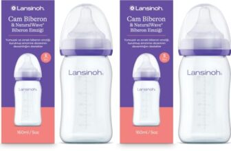 Lansinoh Glas Babyflasche mit NaturalWave Sauger Gr. S, 160 ml (Packung mit 2)