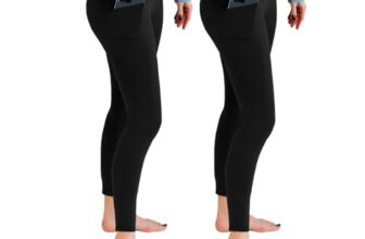 Leafigure 2er Pack High Waist Leggings Damen mit Taschen