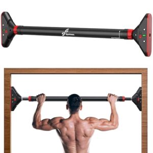 Sportneer Klimmzugstange Türrahmen, Pull Up Bar Tragkraft bis 200 Kg, Reckstange Türrahmen Ohne Schrauben 75-94 cm Ausziehbar, Türreck mit 16,5×4,5 cm PVC-Matten & Neues 360° Drehbares Zahnradschloss