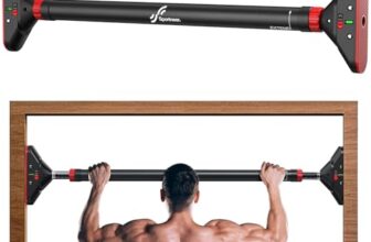 Sportneer Klimmzugstange Türrahmen, Pull Up Bar Tragkraft bis 200 Kg, Reckstange Türrahmen Ohne Schrauben 75-94 cm Ausziehbar, Türreck mit 16,5×4,5 cm PVC-Matten & Neues 360° Drehbares Zahnradschloss