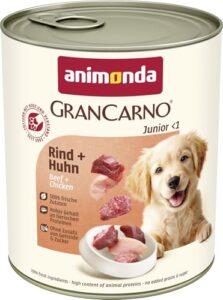 animonda GranCarno Junior Hundefutter nass Rind+Huhn (6x800g)