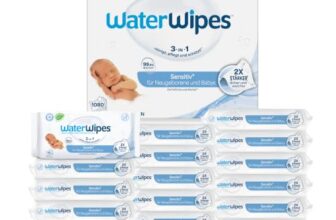 WaterWipes Sensitive+ Newborn & Baby Wipes, 99,9% Wasser, 18 Pack