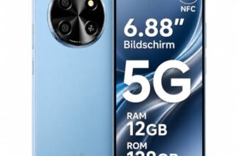 2026 Neu Smartphone 5G, Handy Ohne Vertrag Android 15, 6.88″ 120Hz Display, NFC, 12GB+128GB/2TB TF, 5000mAh,Dual SIM,Ultradünn & Leicht,18W,16MP+8MP, Fingerabdruck,Face ID Simlockfreie Handys,Blau