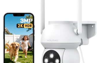 WOLFANG 2K 3MP Überwachungskamera Aussen, 360° WLAN-Kamera