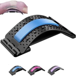 REGAPOG Rückenstrecker Lendenwirbelbrett – Rückendehner mit Massagepunkten, Verstellbar, Ergonomisches Rückenbrett für Zuhause, Rückenstrecker Gerät für Lendenwirbelsäule (Blau)