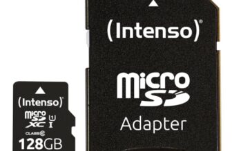 Intenso Premium microSDXC 128GB Class 10 UHS-I Speicherkarte inkl. SD-Adapter (bis zu 90 MB/s), schwarz