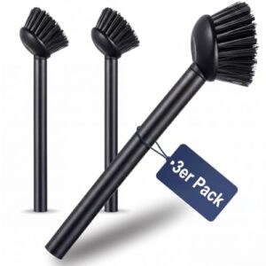 Spülbürste 3er Pack schwarz I Modernes Design für Schwarze Küchen, minimalistisch I Küchenbürste handlich & effektiv I Geschirrbürste I Abwaschbürste I Reinigungsbürste schwarz, Cleaning Brush