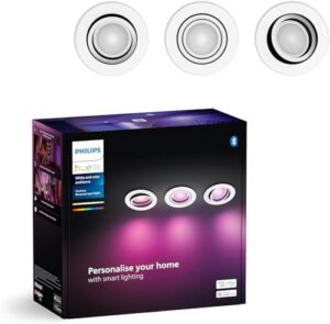 Philips Hue Centura Einbauspots, Rund, 3er Pack, Weiß