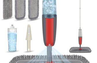 Bodenwischer mit Sprühfunktion 410ml Sprühwischer mit 3-Mikrofaserbezug