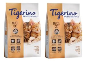 Tigerino Performance Multi Cat Katzenstreu | Babypuderduft (2x12L)