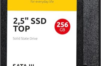 Intenso Top Interne 2,5″ SSD SATA III, 256 GB, Schwarz