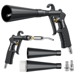 Preciva Auto Druckluft Reinigungspistole und Trocknungspistole, 6-9 Bar Kompressor Luftpistole inkl. 2 Düsen, für KFZ Innenraum, Leder, Stoff, Felgen & schwer erreichbare Lüftungsschlitze