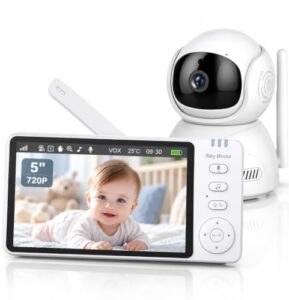 OBVHNUA Babyphone mit Kamera ohne WLAN 5 Zoll 720P, 100 Std. VOX