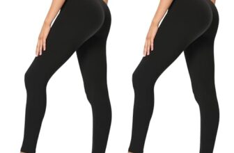 AMIYOYO 2er Pack Leggings für Damen High Waist Sporthose Schwarz