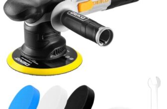 Exzenter Poliermaschine Auto 800W: DEKOPRO Doppelte Aktion poliermaschine Set mit 150MM Pad, 6-stufige variable Geschwindigkeit 1800-5500RPM 9MM Orbit – für Autodetailing, Polieren und Wachsen