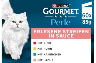 Gourmet Perle Erlesene Streifen Katzenfutter nass, Sorten-Mix, 60er Pack (60 x 85g)