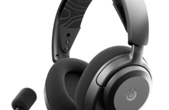 SteelSeries Arctis Nova 3X Wireless Gaming-Headset – App-Steuerung – 40 Std. Akku – Neodym-Magnet-Treiber – 2,4 GHz/Bluetooth – Abnehmbares Mikrofon – Xbox, PS5, PC, Switch, Mobilgeräte – Schwarz