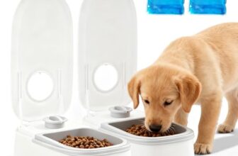 Automatischer Futterspender, 350ml*2 Automatischer Futterautomat, 2 Mahlzeiten Futterautomat Für Katzen, Trocken- Und Nassfutter 48 Stunden Timer Futterautomat Für Katzen Und Kleine Hunde