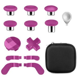 Metall Tasten Set für Xbox Elite Series 2 Controller Magnetic Joysticks Analogsticks 6 Metallbeschichtung Joysticks, 4 Paddles, 2 D-Pads, 1 Justierwerkzeug für Xbox Elite Series 2-Core (Rosenpulver)
