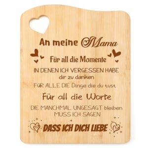 Blumuze Geschenke für Mama,Bambus Schneidebrett Mama Geschenke Geburtstag