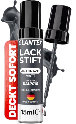 Lackstift Anthrazit Matt RAL 7016 15ml, Lackstift Grau Matt für Auto & Zaun