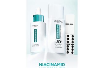 L’Oréal Paris Anti- Pigmentflecken Set: Bright Reveal Niacinamid Serum & UV Fluid LSF50, für strahlende & ebenmäßige Haut