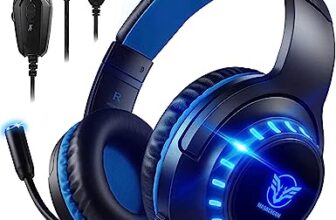 Pacrate Gaming Headset mit Mikrofon für PS5 Nintendo Switch PS4 Xbox One PC