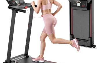 Laufband für Zuhause, Elektrisches Laufbänder mit Griff, Klappbares bis 10Km/H, Treadmill Walking Pad for Home, Leise Klein Büro Klappbar Kompakte, Anzeige 12 Voreingestellte Programme
