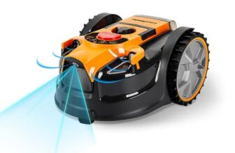 Lawnmaster OcuMow Mähroboter ohne Begrenzungskabel KI-gestützte visuelle Navigation Für 150 m² Hindernisvermeidung & geräuscharm