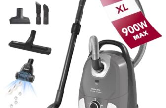 Akitas C11 Pet 900W Staubsauger mit Beutel – inkl. zusätzlicher Turbo-Tierhaarbürste, 7 m Netzkabel & 10 m Arbeitsradius, verstellbare Saugkraft, große Kapazität, für Harte Böden & Teppiche
