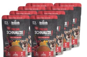 Bosch Freshe Schnauze, Rind mit Hirse und Rote Bete 8 x 250 g, Schonend Dampfgegartes Nassfutter für Hunde, Vollwertiges Alleinfuttermittel mit hohem Fleischgehalt, 8 x 250 g Hundenassfutter