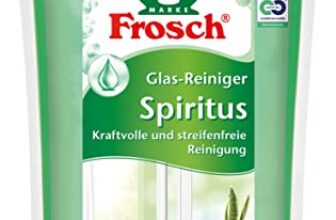 Frosch Spiritus Glas Reiniger, Glasreiniger – perfekter, streifenfreien Glanz – für Haushalt, Flächen und Autoscheiben, Nachfüllbeutel, 1er Pack (1 x 950 ml)