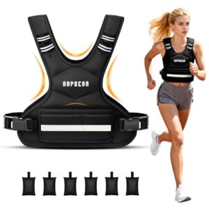 HAPBEAR Verstellbare Gewichtsweste Für Herren & Frauen – Weighted Vest 1,8–14,5 KG Mit 6 Eisensand-Gewichten, Große Tasche mit Kettlebell-Fach – Ideal Für Fitness, Krafttraining