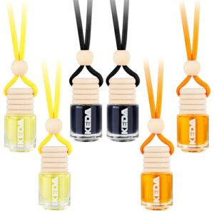 IKEDA Auto Lufterfrischer 6×4 ml, Orange, Zitrone, Dunkle Nacht