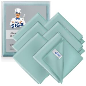 MR.SIGA Ultrafeine Mikrofasertücher für Glas, Fenster,Spiegel, 6er-Pack