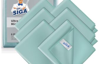 MR.SIGA Ultrafeine Mikrofasertücher für Glas, Fenster,Spiegel, 6er-Pack