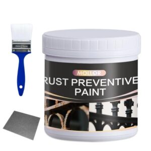 Mollor 2-in-1 Rostumwandler & Metall Grundierung, Rostschutz Farbe für Metall, Ultra Auto Rostentferner & Versiegelung, Langlebige Rostschutzbeschichtung, Hitzebeständig – 35Oz/1000g Grau