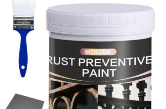 Mollor 2-in-1 Rostumwandler & Metall Grundierung, Rostschutz Farbe für Metall, Ultra Auto Rostentferner & Versiegelung, Langlebige Rostschutzbeschichtung, Hitzebeständig – 35Oz/1000g Grau