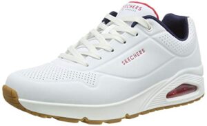 Skechers Herren Uno Stand On Air Turnschuhe, White Durabuck/Navy/Red Trim, 41.5 EU